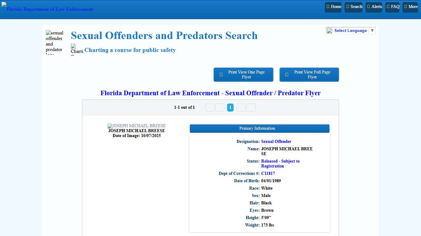 FDLE - Sexual Offender and Predator System