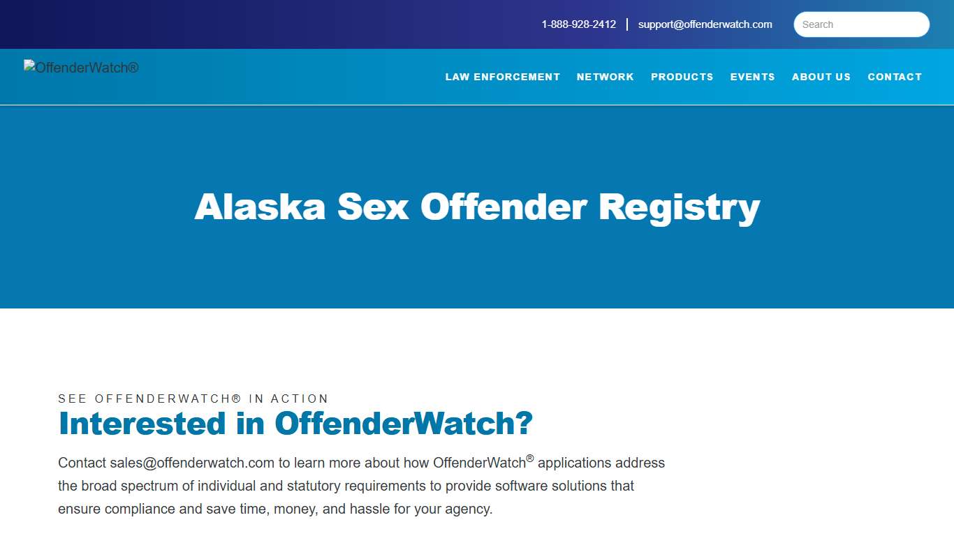Alaska Sex Offender Registry OffenderWatch Network