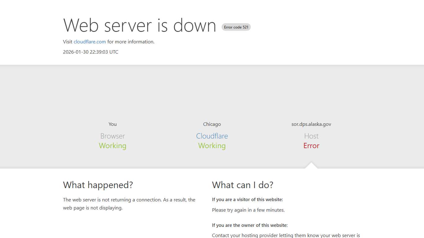 openfox.com 521: Web server is down